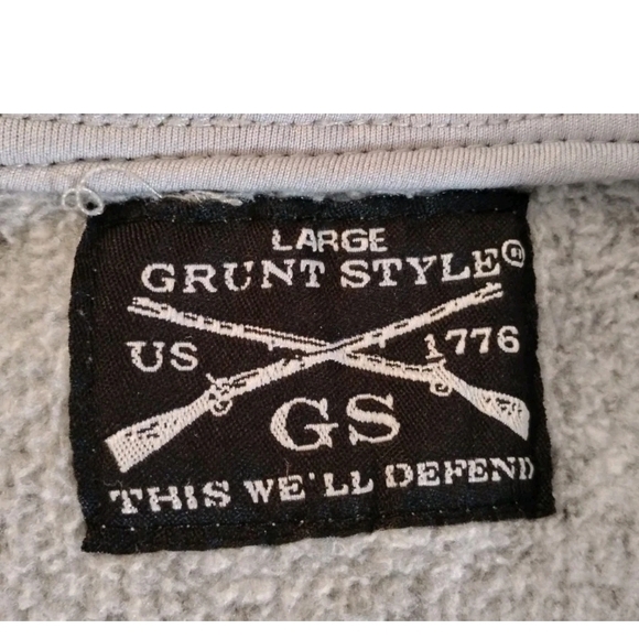 Grunt Style Fleece Jacket Men's Large Military Tactical Full Zip Heather Gray - Picture 5 of 6